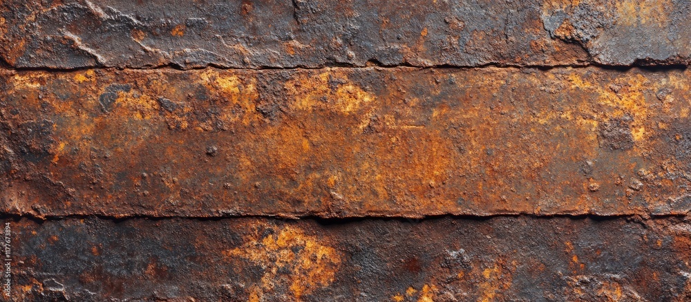 Poster weathered rustic brick wall with rough textures and deep rust colors ideal for grunge design backgro