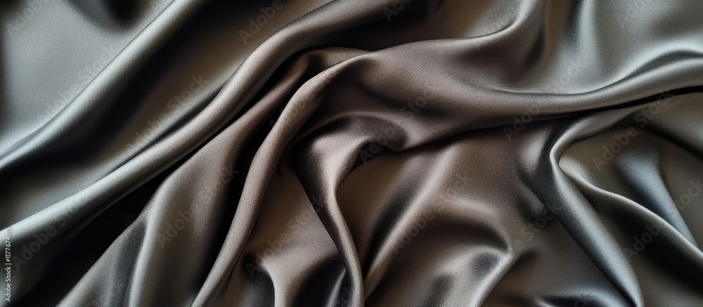 Poster luxurious black silk fabric texture creating a classic elegant background with ample space for text 