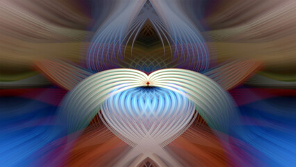 Fototapeta premium Vibrant abstract art with colorful symmetrical patterns and glowing light effects, perfect for creative and artistic designs