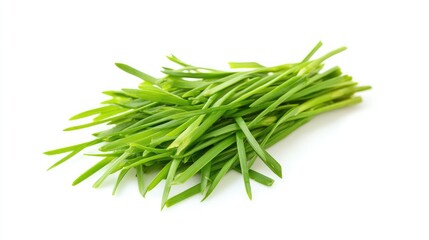 Fototapeta premium Fresh Chives Bunch on White Background for Culinary and Food Presentation Use