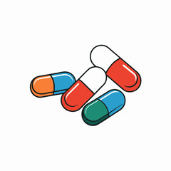 pills on white background