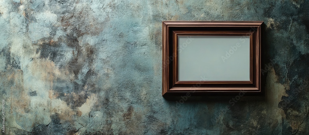 Poster elegant empty photo frame on a textured wall ideal for personalized art display or advertising conte