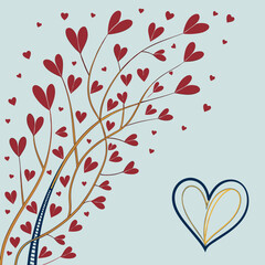 valentine tree with hearts