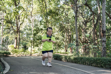 Empowered Young Woman with Disability Jogging in Park for Fitness and Wellbeing