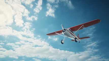 Fototapeta premium Single engine airplane flying in the sky