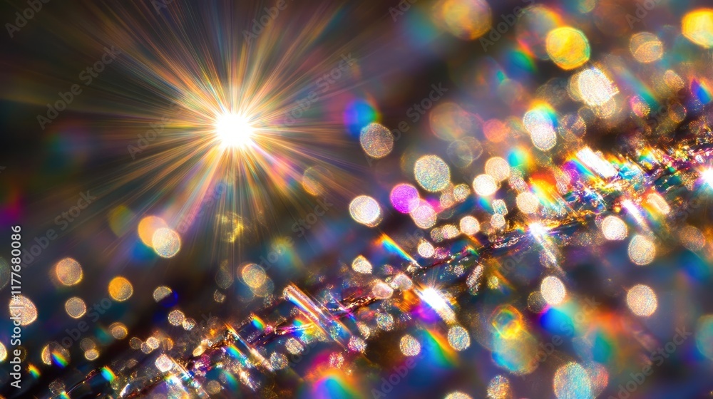 Poster bokeh and lens flare background with vibrant colors and positive energy ideal for abstract designs a