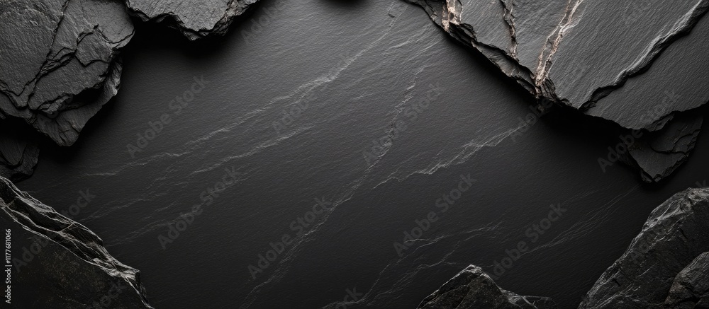 Aufkleber elegant black slate background with dark gray smoke and empty space for text or graphics