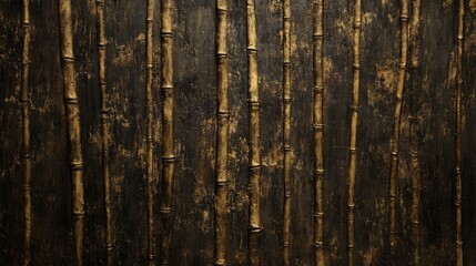 Obraz premium Bamboo Forest Textured Wall with Vertical Stripes for Natural Aesthetic and Interior Design Applications