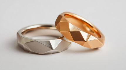 Hologram wedding bands. A wedding bands made of polygons, triangles of dots and lines. Wedding ring icon low poly connection structure. Technology concept vector.