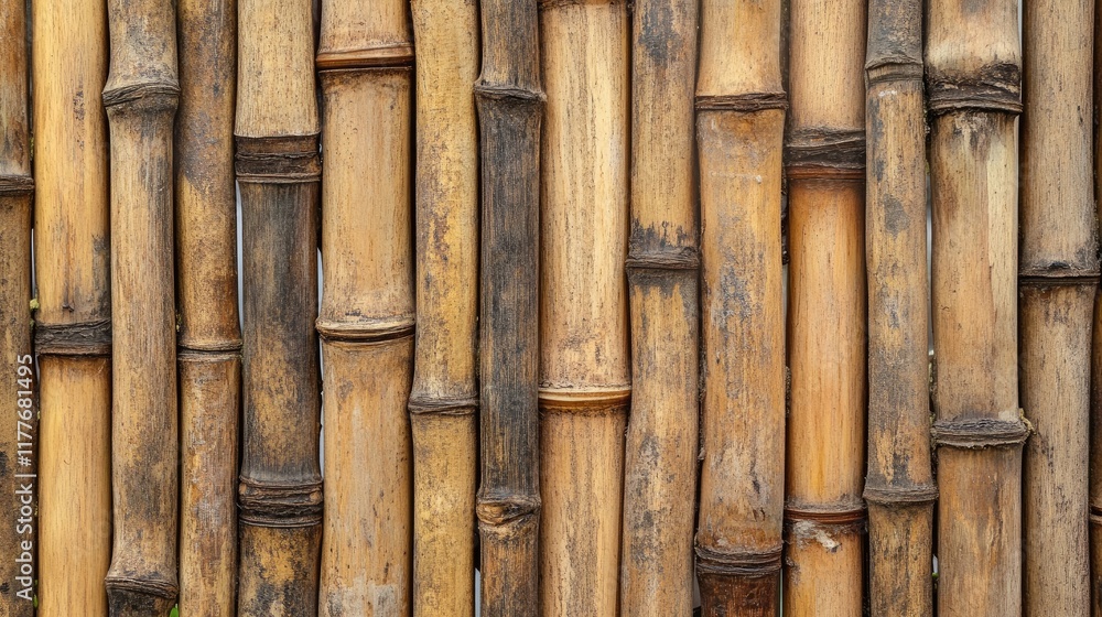 Poster natural bamboo texture background showcasing rustic earthy tones and unique patterns for design and 