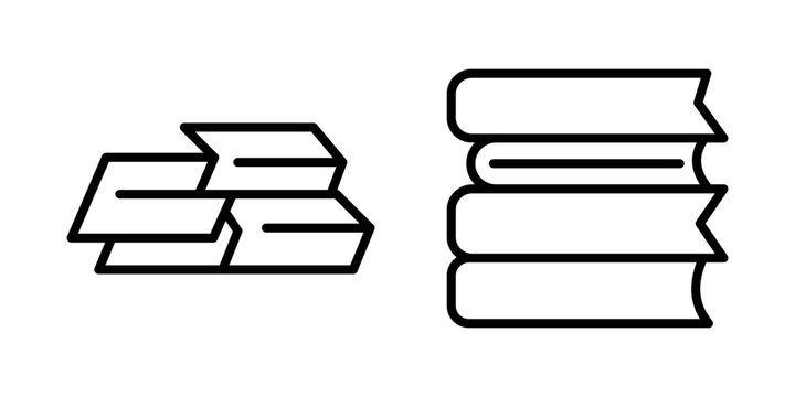 book-stack  outline or line icon design bundle