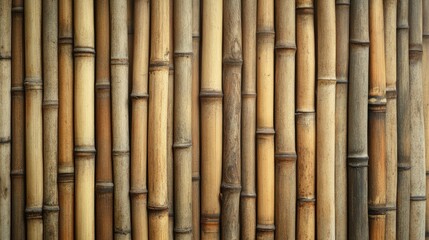 Fototapeta premium Bamboo wall texture background with space for text ideal for nature themed designs and eco-friendly projects