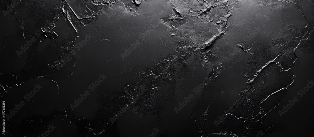 Poster black cement wall texture background with soft lighting and empty copyspace for text use in creative