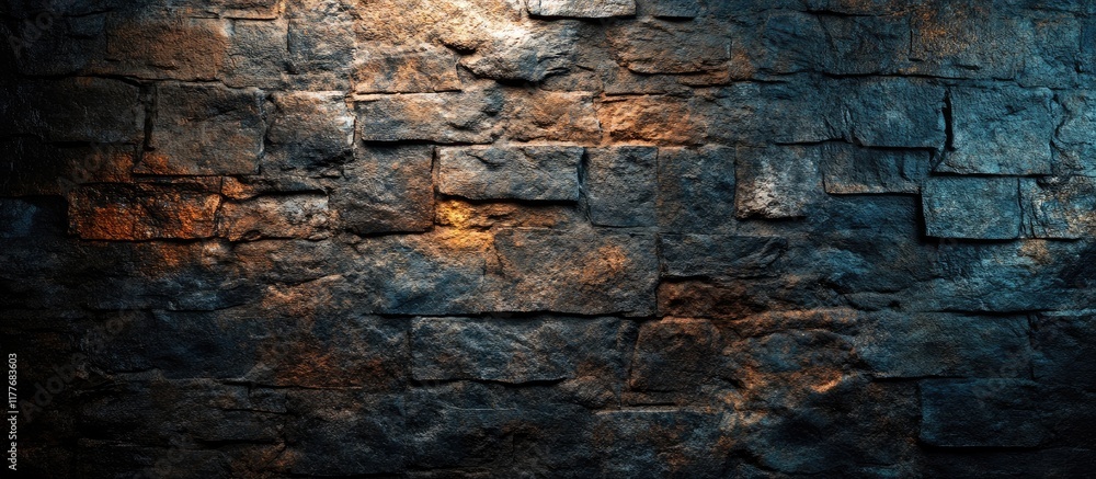 Aufkleber dark textured slate wall background for rustic interior design with space for custom text or artwork