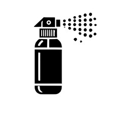 Spray Bottle Icon: A simple yet powerful silhouette of a spray bottle, perfect for showcasing cleaning products, hygiene, and sanitation.