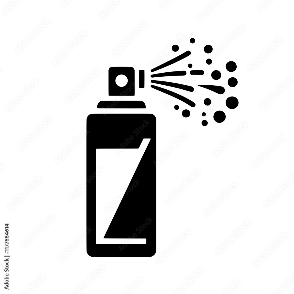 Poster spray can icon: a simple yet powerful vector graphic of a spray can dispensing its contents, ideal f