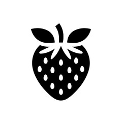 Strawberry Icon: A bold, minimalist silhouette of a strawberry, perfect for showcasing summer vibes, healthy eating, or fresh, sweet flavors.  