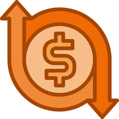 currency fluctuation two tone icon