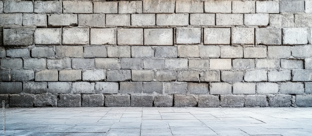 Poster concrete block wall backdrop featuring empty space for text ideal for advertising or design projects