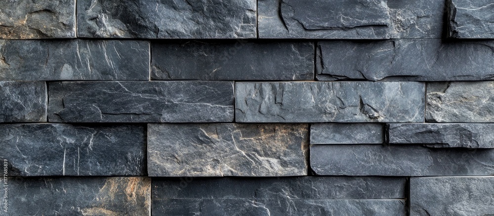 Poster anthracite gray slate wall texture with decorative flooring design and copy space for creative text 