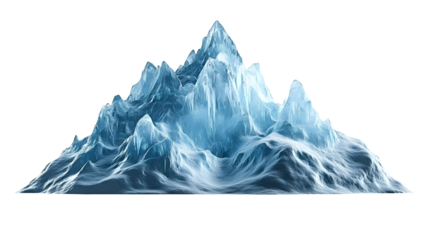 frozen ice mountain on transparent background