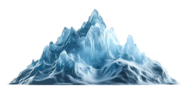 frozen ice mountain on transparent background - Powered by Adobe