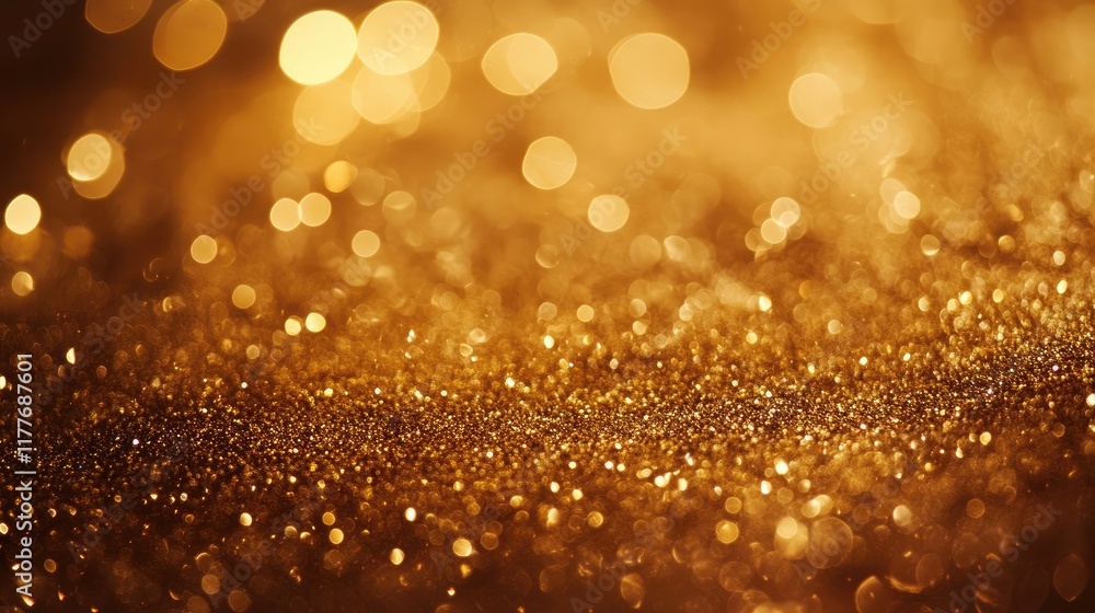 Poster golden bokeh glitter background shimmering abstract texture for festive and elegant designs