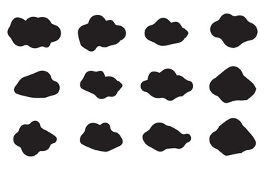 Cloud symbol in line and glyph style. Cloud icon. Black and sky color vector. Nature sky, cloud pattern, fume, or misty fog art. Vector illustration EPS 10