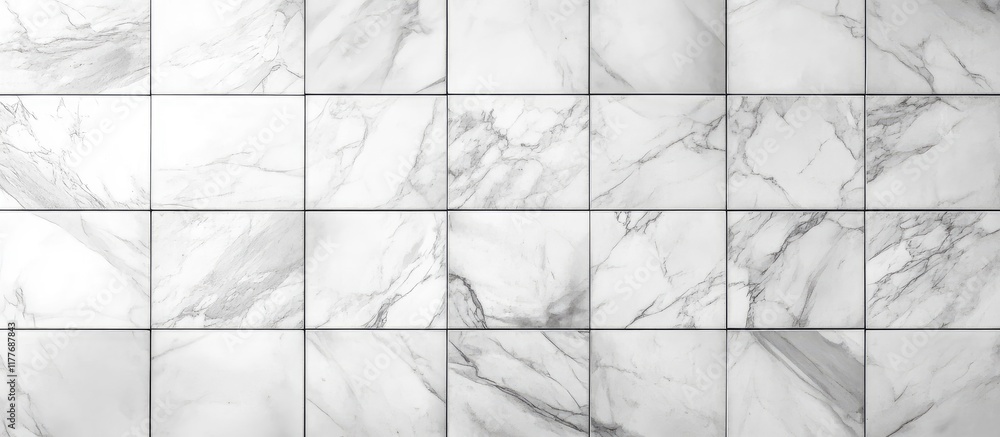 Poster modern gray marble tile layout on textured concrete wall with ample empty space for customized text 