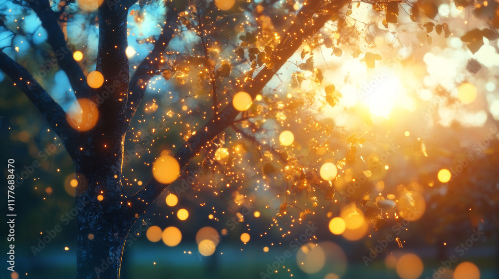 Poster the tree of particles. the tree consists of small circles and dots