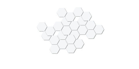 Abstract technology white geometric hexagon on transparent concept design honeycomb shape vector. 