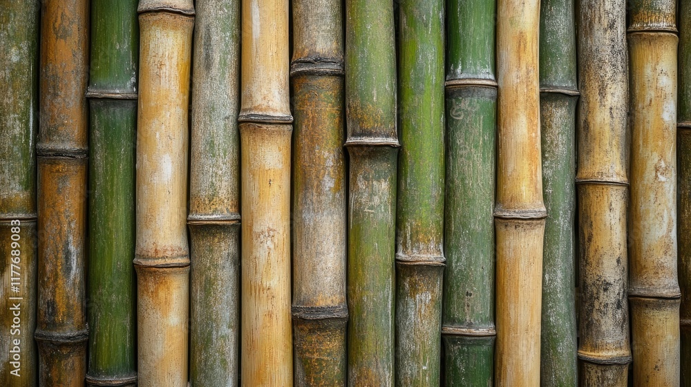 Aufkleber natural bamboo texture background in earthy tones for use in design projects and artistic applicatio