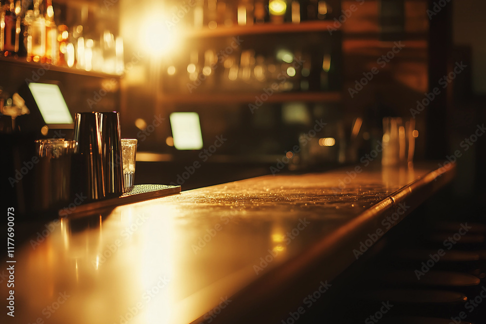 Poster image showcasing empty locations with evening lights made with generative ai