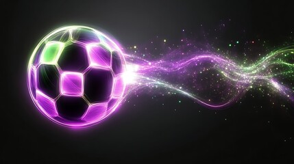 Glowing Soccer Ball With Energetic Trail Effect