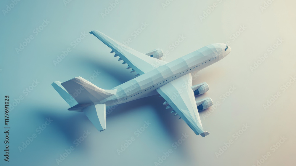 Aufkleber a hologram of an airplane. aviation consists of polygons, triangles of points and lines. the plane i