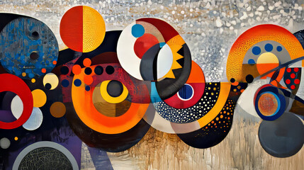 Racing car of the particles. Car racing consists of dots and circles. Vector illustration