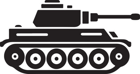 Fototapeta premium Powerful Military Tank Silhouette Illustration Vector Graphic
