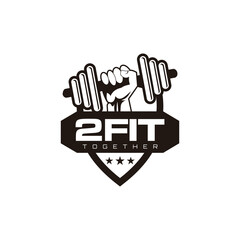 Fototapeta premium Modern 2FIT logo.