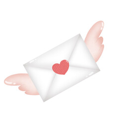 envelope with heart , love letter 