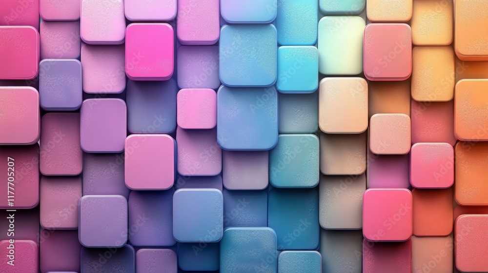 Poster colorful square blocks abstract background design