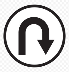 go straight this way one way only u turn left and right black arrow sign vector illustration. EPS 10.