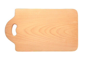 Wooden cutting board isolated on white background.