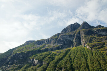 Majestic fjord landscape in serene afternoon light
