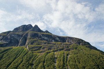 Majestic fjord landscape in serene afternoon light