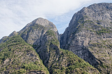 Majestic fjord landscape in serene afternoon light