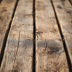 Obraz premium A close-up view of rustic wooden planks showcasing natural grains and textures creates a warm atmosphere.