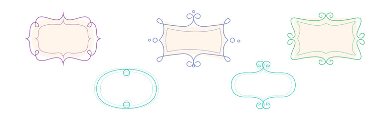 Decorative Vintage Frames and Borders with Swirling Line Vector Set