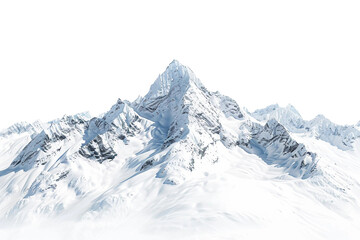 Obraz premium Winter Wonderland Snow-Capped Mountains in Switzerland Isolated on Transparent Background