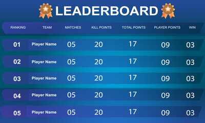 creative game leaderboard with abstract background vector template
