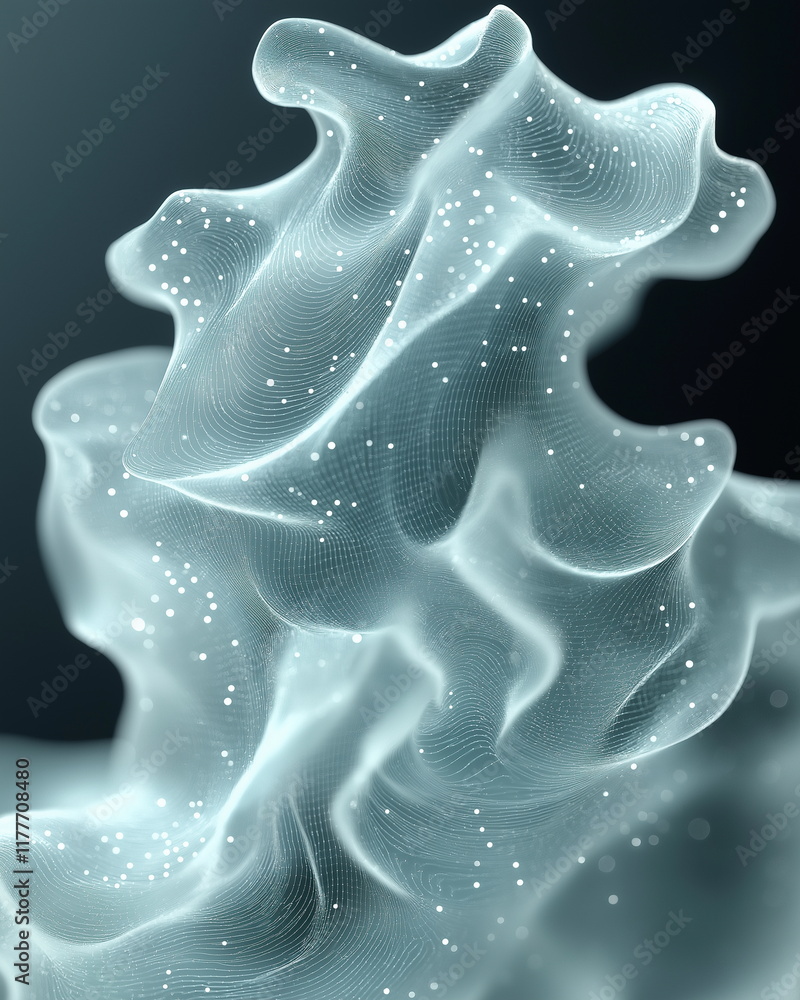 Poster harmony of forms and textures. algorithmic visualization. hybridization. electrom_001